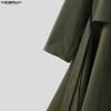 INCERUN Spring Men Long Sleeve Buttons High Low Irregular Long Coats Windbreaker