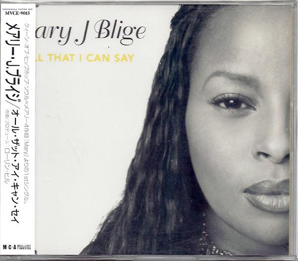 

CD МЭРИ Дж.. BLIGE - Всё, что я могу сказать MVCE9015PROMO MCA Records 1999 Япония Obi Рэп и хип-хоп/R&B Б/У
