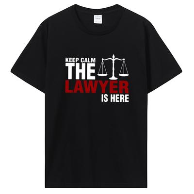 Novelty Awesome Keep Calm The Lawyer Is Here T Shirt Valentine's Party Short Sleeve Funny Harajuku Hip Hop T-shirt Streetwear
