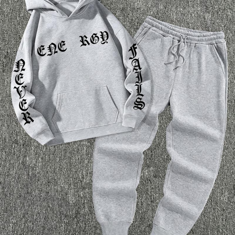 Completo sportivo da uomo per la corsa all'aperto primavera-autunno felpa con cappuccio outfit pantaloni lunghi comodi e versatili outfit Abbigliamento uomo