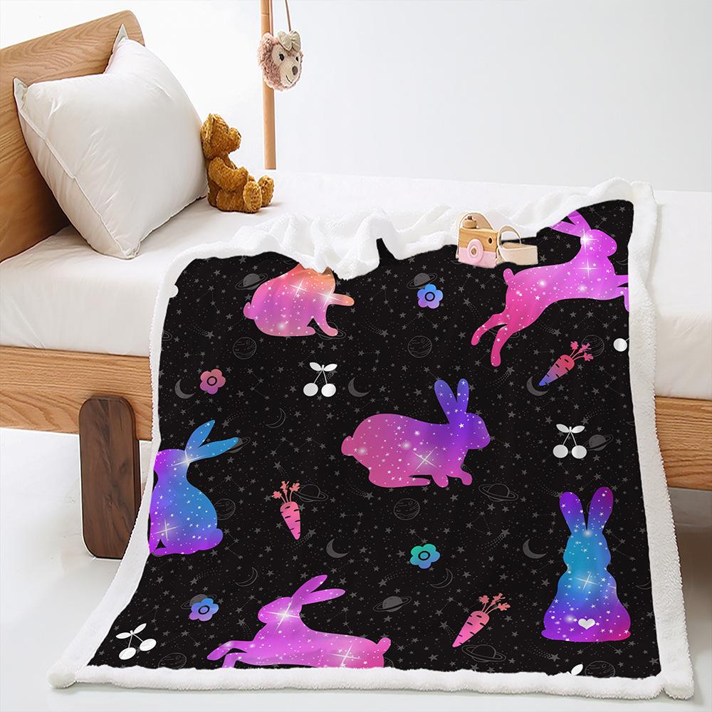Blanket Cute Illustration Korean Blanket Lamb Fleece Crystal Fleece Blanket Four Seasons