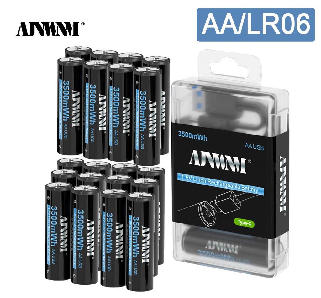 AJNWNM New 1.5V AA Li-ion Battery 3500mwh Li-Polymer USB Rechargeable Lithium USB Battery AA with USB Charging Function