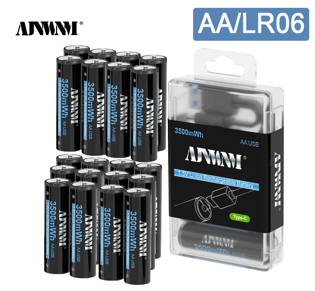 

AJNWNM Новый 1,5 В AA литий-ионный аккумулятор 3500 мВтч литий-полимерный USB перезаряжаемый литиевый USB аккумулятор AA с функцией зарядки через USB