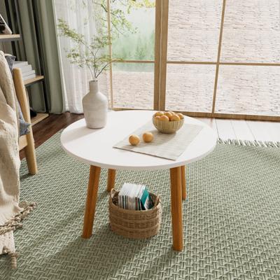 Mesa de Ordenador Comedor con Pata de Madera Maciza Impermeable Estilo Nórdico Redonda de 60 cm Forma Redonda Ocio Café Muebles para el Hogar