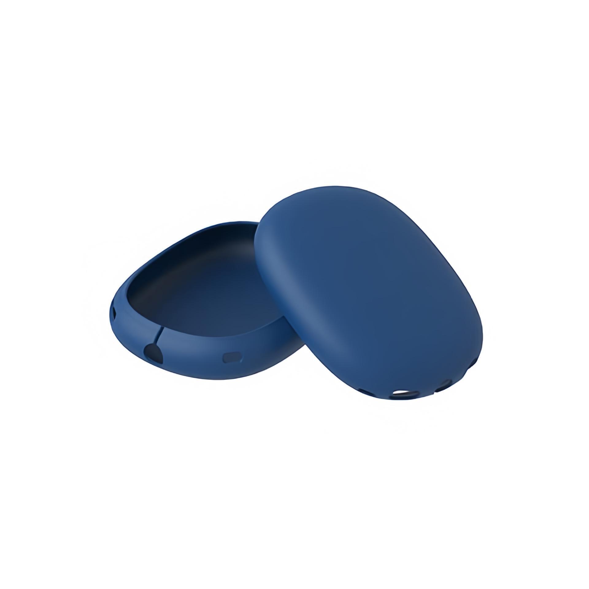 

Силиконовый защитный чехол для Apple AirPods Max - однотонный мягкий чехол, комплект из трех предметов shell темно-синий