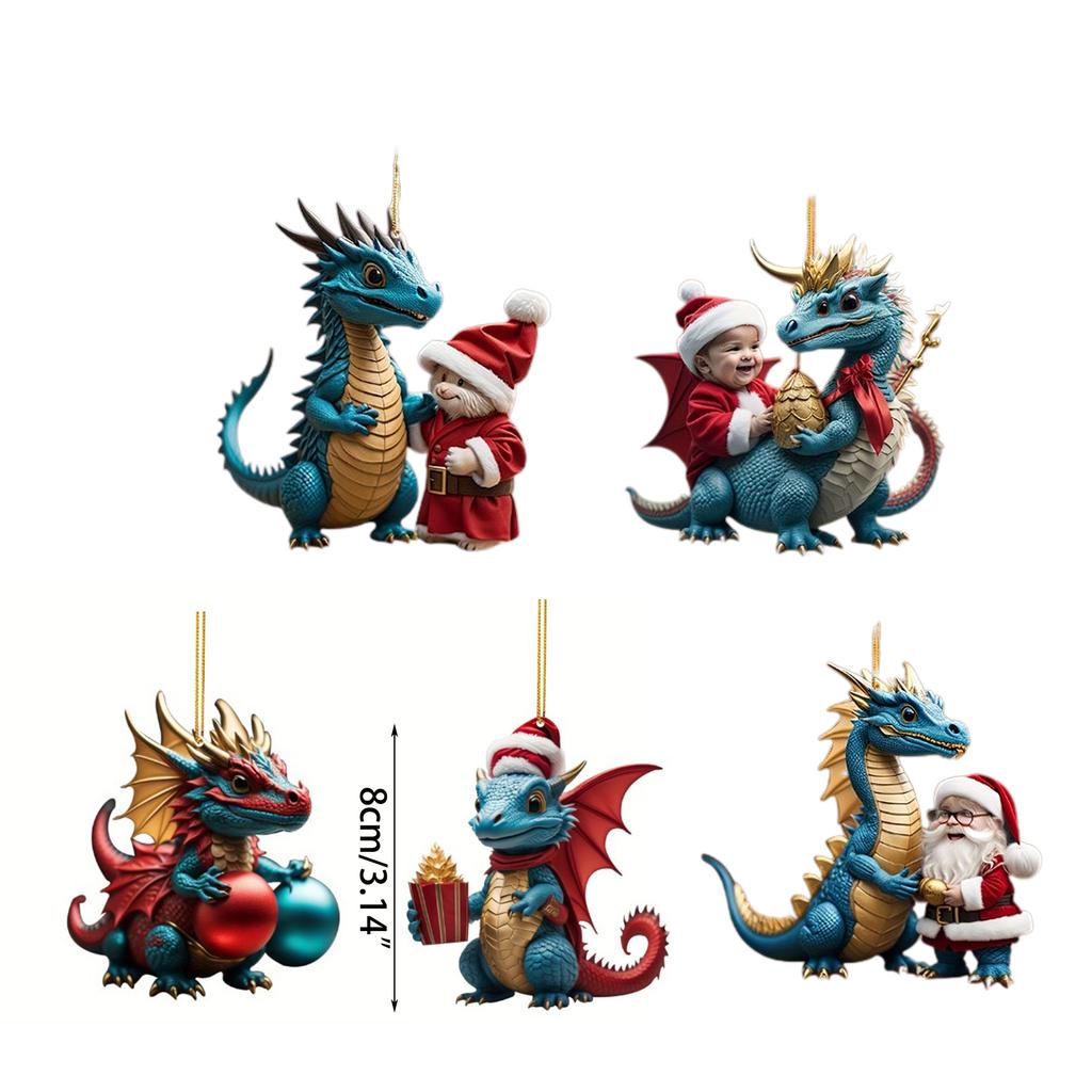 Festive Dragon Ornament Unique Christmas Tree Pendant Bag Hanging Decoration for Holiday Decor 2024 New Year Gift
