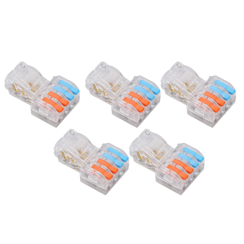 5PCS Wire Quick Connector Break Free Plug and Pull T Type Splitter Terminal Block T24C 250V 32A