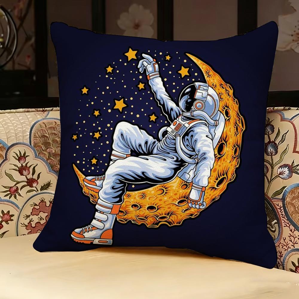 Cartoon Astronaut Rocket Pillow Case pillowcase, double-sided printed, sofa cushion, bedroom headboard pillow