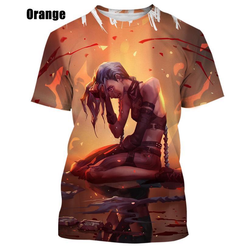 Móda Muži a ženy Neformální tričko Game LOL Jinx 3D potištěné tričko Neformální tričko s kulatým výstřihem Tričko s krátkým rukávem