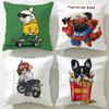 Classic Animal French Bulldog Cushion Cover Soft  EasyWash Pillow Case  Versatile for Couch Bed Travel and Office