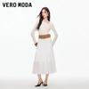 VEROMODA High-Waist Hollow-Out Pleated Long Skirt