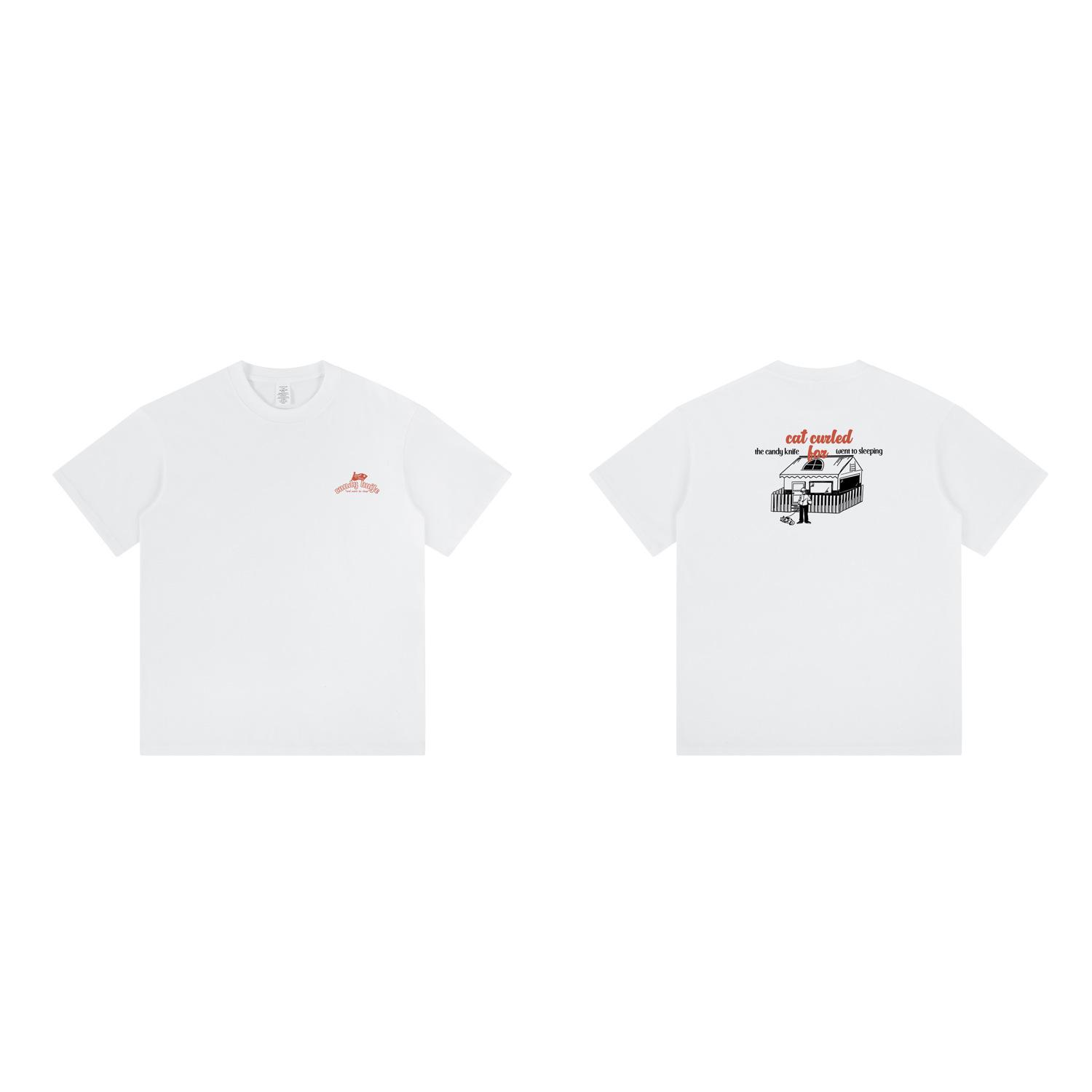 

Unisex Summer American Comic Cartoon Print Loose Fit Cotton T-Shirt 3XL белый