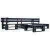 4 Piece Garden Pallet Sofa Set Black Wood
