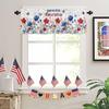 4. Juli Volant für Fenster Gott segne Amerika Küchenvorhang Volants Rot Blau Floral USA Flagge Unabhängigkeitstag Volant Vorhänge Fenster