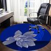 1 Stück Runder Teppich mit Blumenmuster für das Büro, Matte geeignet für Büro, unter Bürostühlen, Schlafzimmer, Wohnzimmer, Heimdekoration, Raumdeko