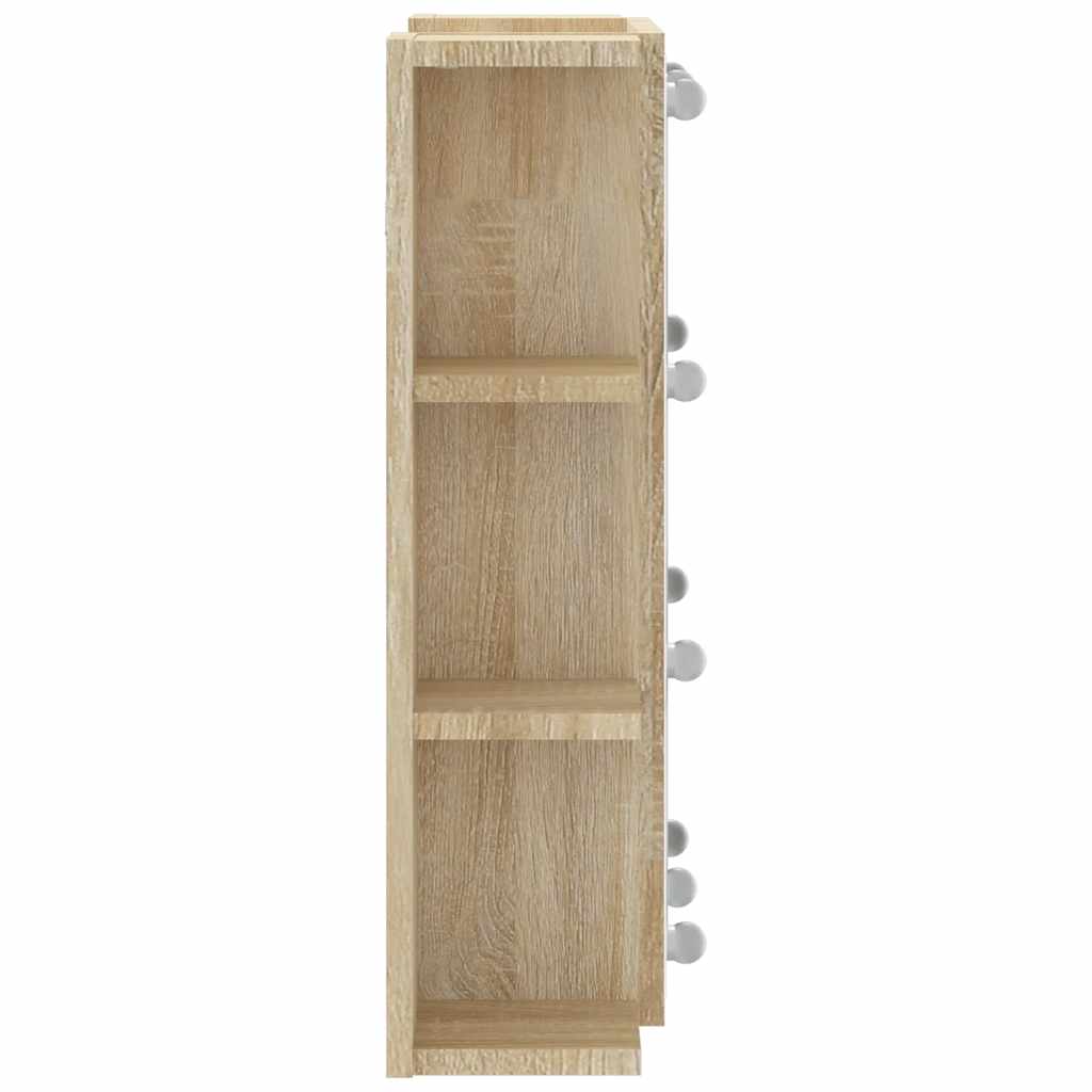 LED Mirror Cabinet In Sonoma Oak 70 X 16.5 X 60 Cm