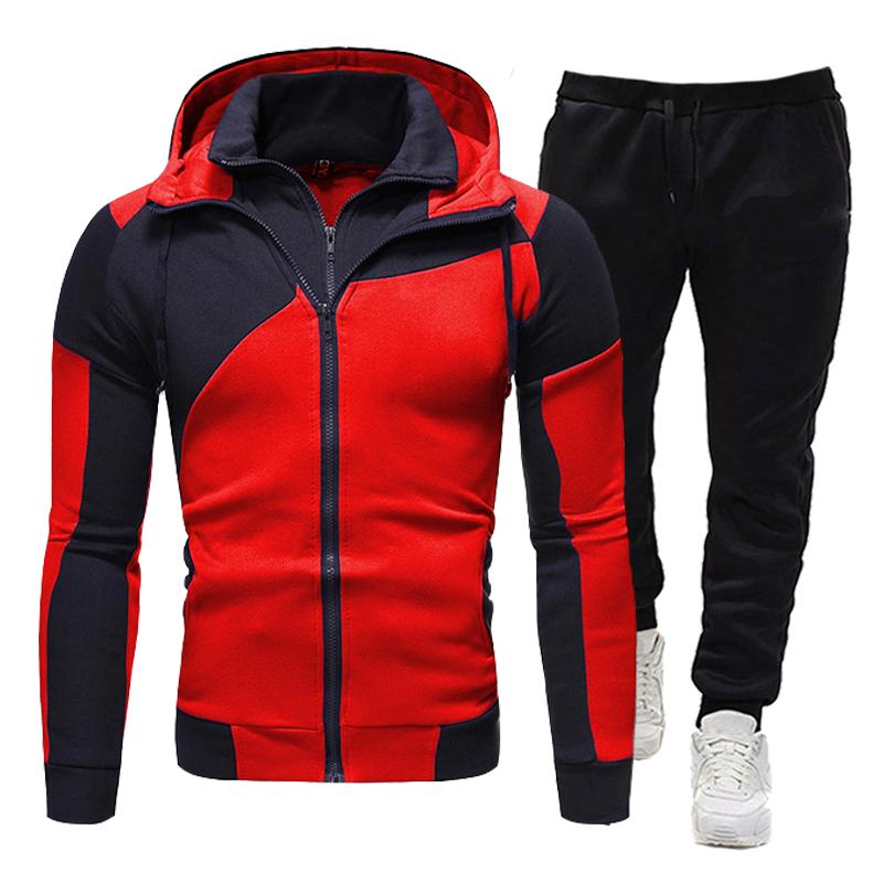 Ensemble sweat-shirt à capuche épais et chaud pour homme, haut à manches longues et pantalon, ensemble 2 pièces