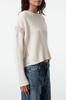 Women's Fashionable Stylish Sweater Ecru Soft Textured Crew Neck Knitwear Sweater