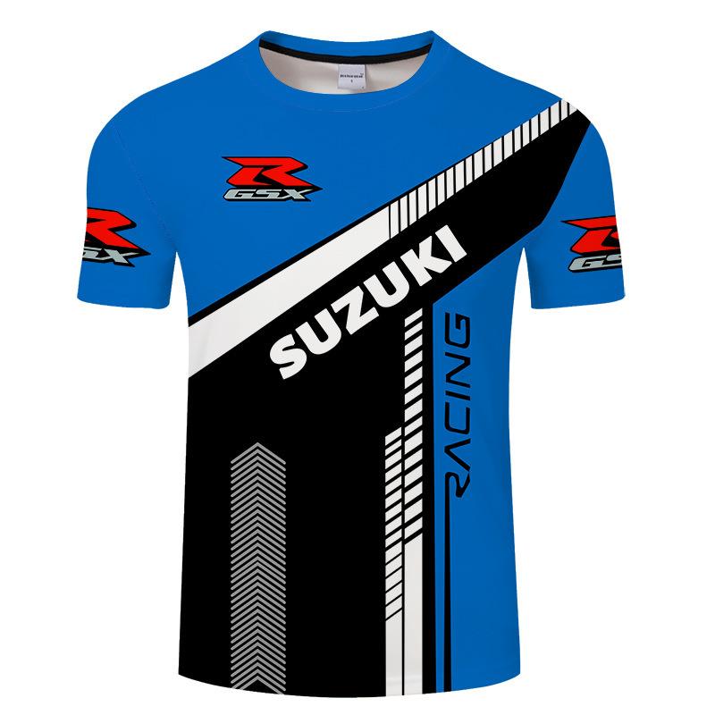 Men's 3D Printed T-Shirt Outdoor Fitness Car Race Breathable Quick Drying Sports Short Sleeve O-Neck Pullover Casual Top
