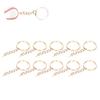 10pcs DIY Key Ring with Chain Portable Metal Key Chain Eye Screw Jewelry Pendant AccessoryGold 28mm