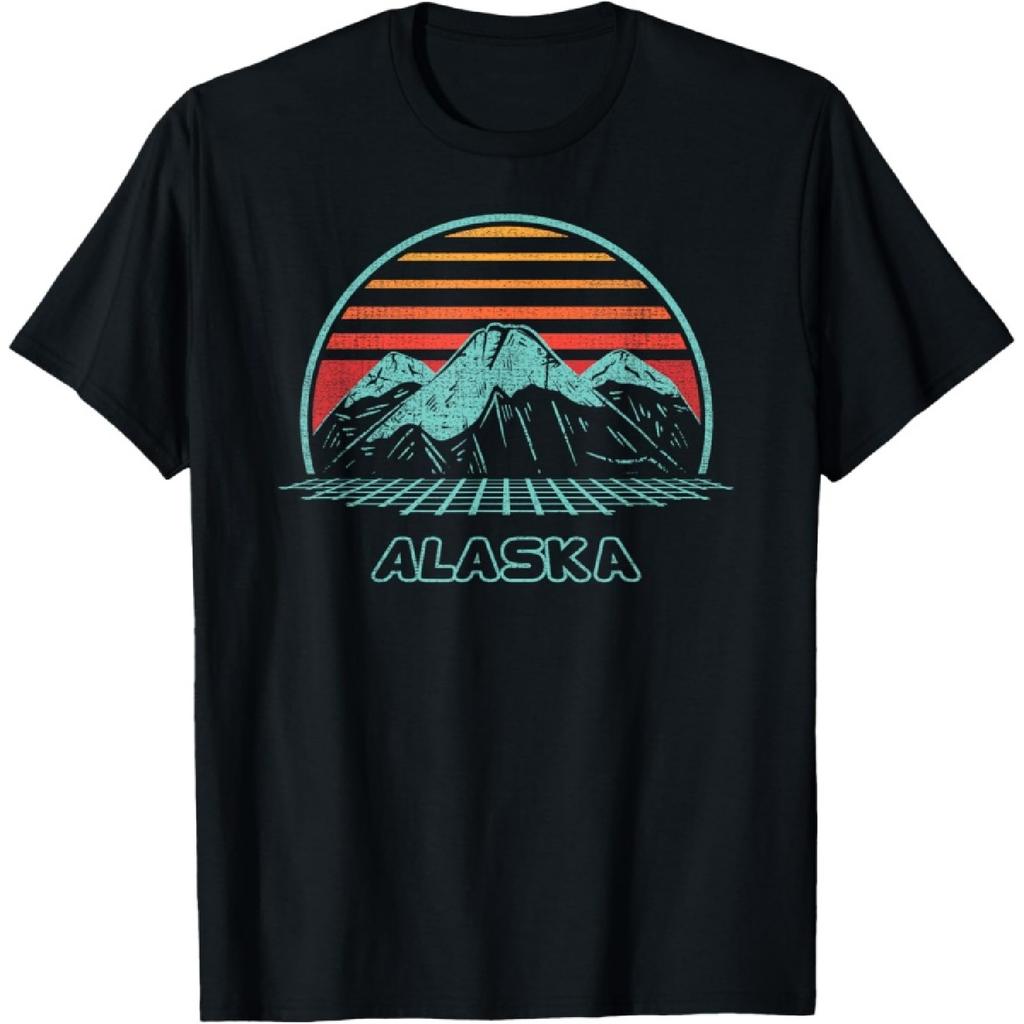 Alaska Retro Mountain Hiking 80s Style T-Shirt