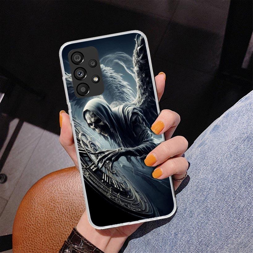 Death Grim Reaper Skull Scythe Phone Case For Samsung Galaxy A52 A32 A22 A12 A51 A31 A50S A30S A20S A10S Note 20 Ultra 10 Plus S