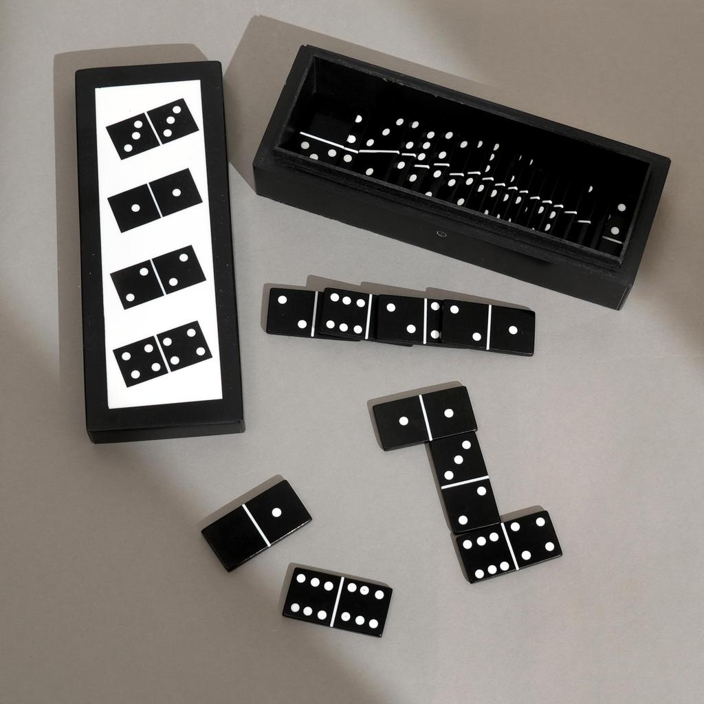 Black Resin Mdf Domino Box | Mdf Storage Case