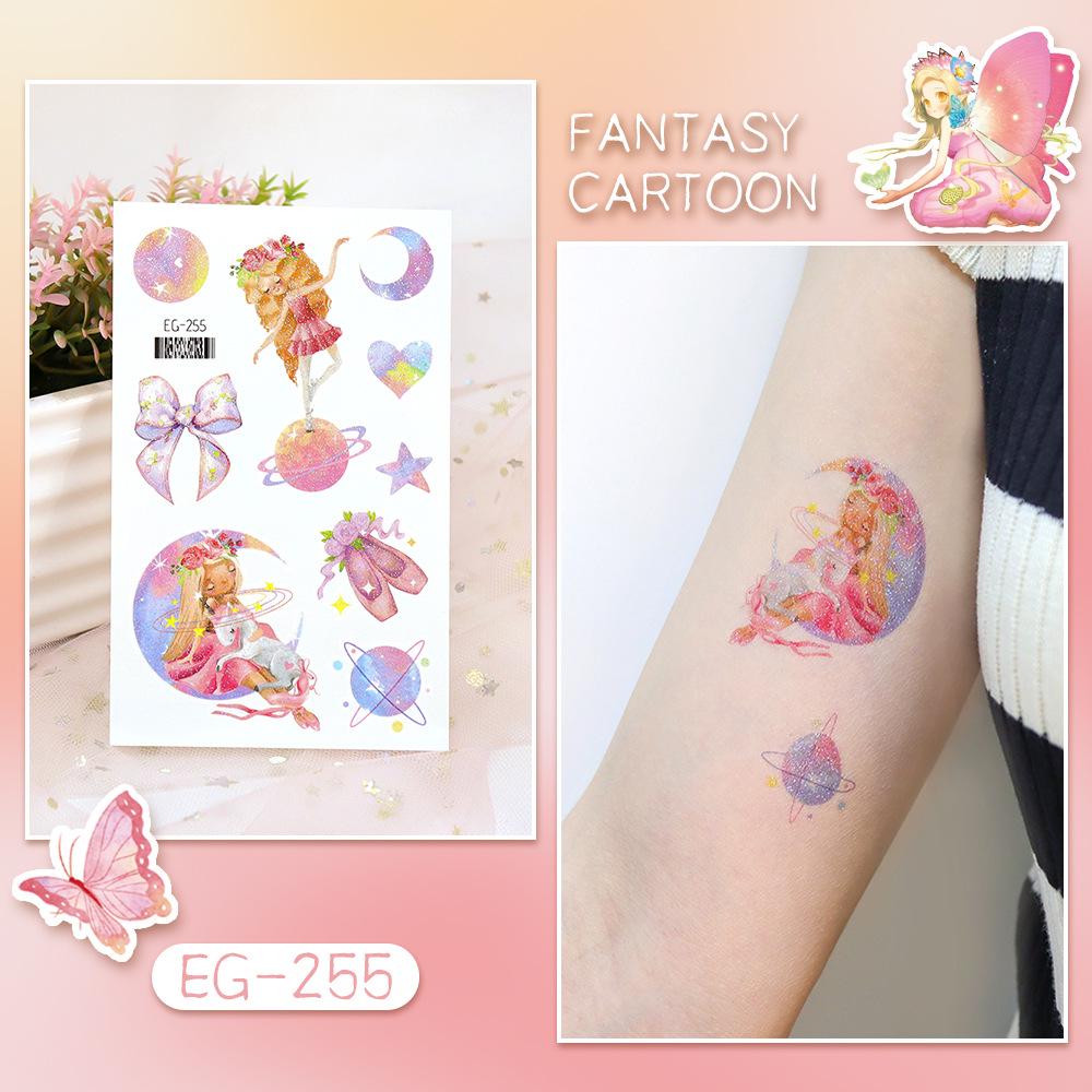 Ruikalong Cute Unicorn Panda Rabbit Waterproof Tattoo Stickers for Kids 75x120 mm