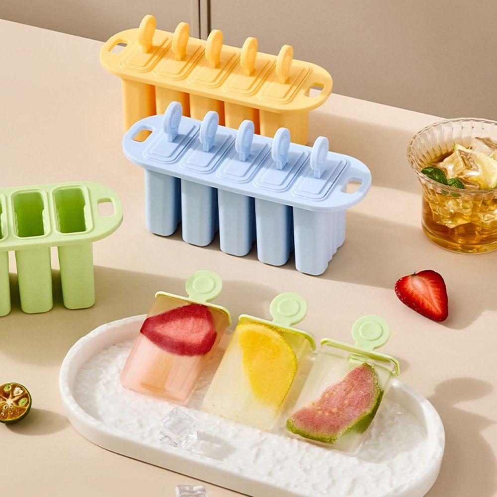 2-in-1 Press Ice Tray Box One-Touch Release Ice Maker Space Saving Ice Cream Mold  Home Kitchen Use
