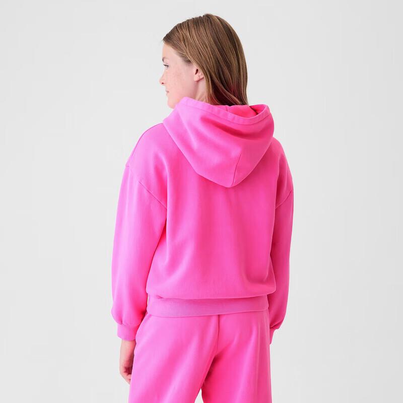 Gap Girls' 2025 Fall Logo Fleece Pocket Hooded Sweatshirt