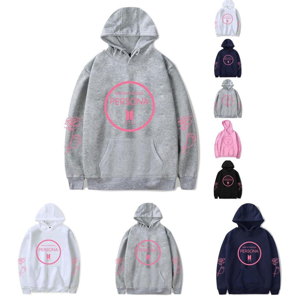 Map Of The Soul Persona Kpop Bts Bangtan Boys Cotton Blend Sweatshirt Hoodie With Hooded Long Sleeves
