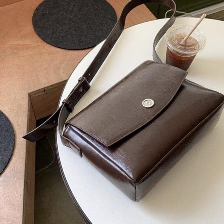 2025 Summer Hot-Selling Niche Design Bag Retro Large Capacity Textured Commuter Crossbody Messenger Bag