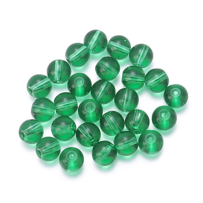 50 Stück Runde Glasperlen Bunt Transparent Glänzend Lose Perlen Für Schmuckherstellung DIY Basteln Halskette Armband Zubehör Großhande
