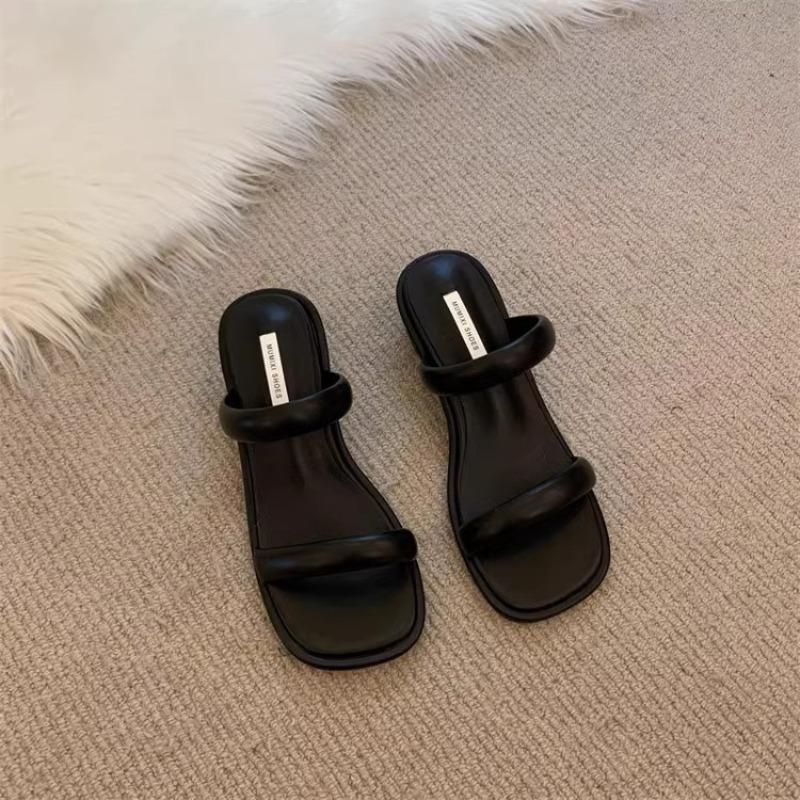 Fashion Summer New Thick Heel Sandals Women's Fashion Round Head Open Toe Anti-slip Wear-resistant High Heels