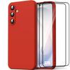 Silicone Case - BOOLING - for Samsung Galaxy S26 - Ultra Slim Flexible Red - 2 Tempered Glasses