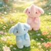23Cm Couple Elephants Cartoon Plush Toy Stuffed Female Male Kawaii Animal Doll Blue Pink Eli Cute Plushie Birthday Gift