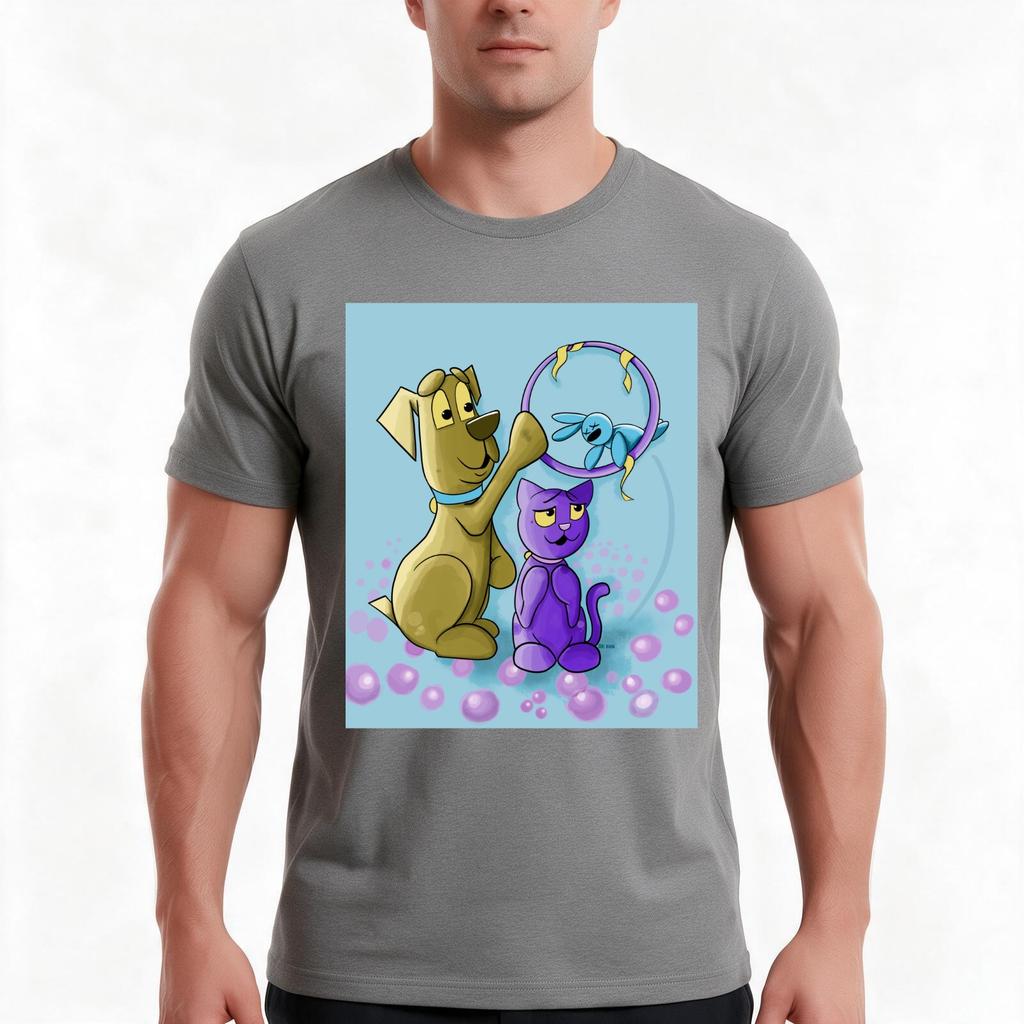 Little Cat And Friends Tshirt Summer Casual Cotton Tee Oversized Streetwear Tops Vintage Graphic Print Unisex Unisex Unisex