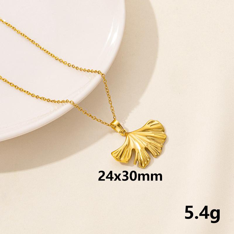 Plant Tree Leaves Pendant Necklace Ginkgo Leaf Charm Stainless Steel Necklaces For Women Men Jewelry Fashion Gold/Silver Color