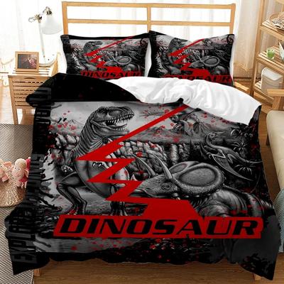 Dinosaurier Bettbezug Set Dinosaurier T-Rex Jura Dino Fossil Dinosaurier Bettwäsche Doppel Queen King Size Weicher Polyester Qulitbezug