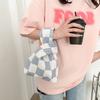 Japanese Simple Wrist Bag, New Retro Plaid Key Storage Bag, Small Bag for Work with Baby