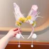 Flower Rabbit Hair Band Plush Rabbit Ear Hair Ornament Funny Mid-Autumn Festival Headband  Festival