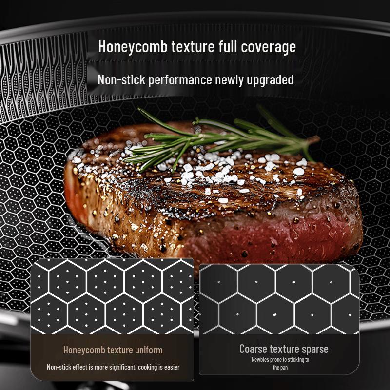 KOBACH 32cm 316L Stainless Steel Non-stick Honeycomb Wok