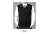 Autumn 2024 Men's V-Neck Loose Knit Wool Vest – Solid Sleeveless Style