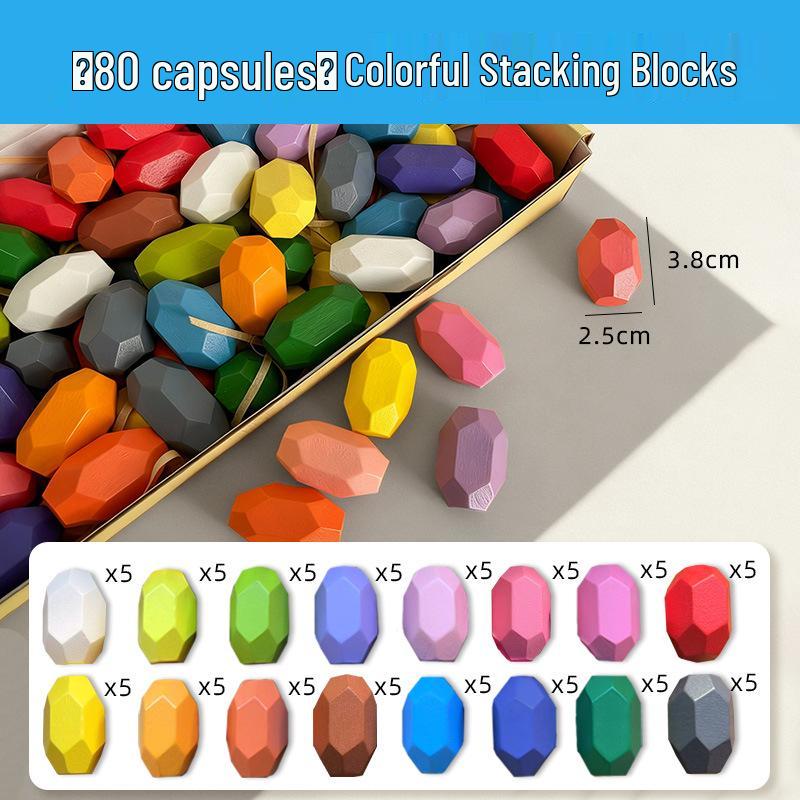 Montessori Stone Stacking Educational Puzzle Blocks for Girls – Early Learning Gift