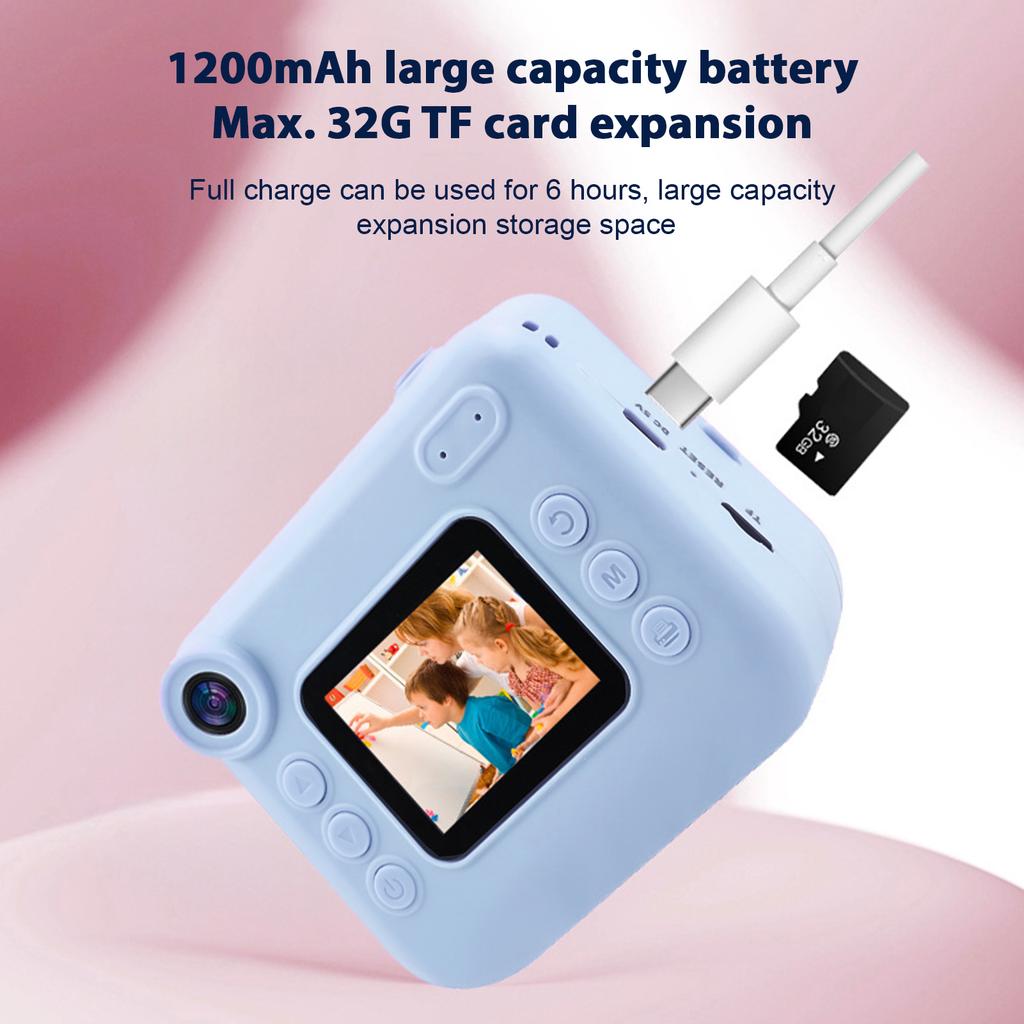 Kids   Print Camera 1080P Digital Video Camera for Kids Age 3+ Years Old 2.0 Inch Screen Toddler Travel Camera for Boys Girls with Print Paper
