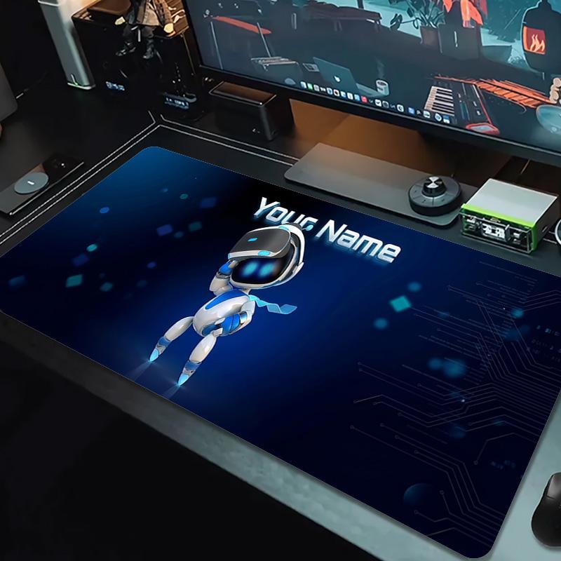 Astro Bot Custom Name Large Size Mouse Pad Large Gaming Table Cushion Non-slip Laptop Tablet Big Mousepad XXL Mat Mini PC Playmat With Lock Edge