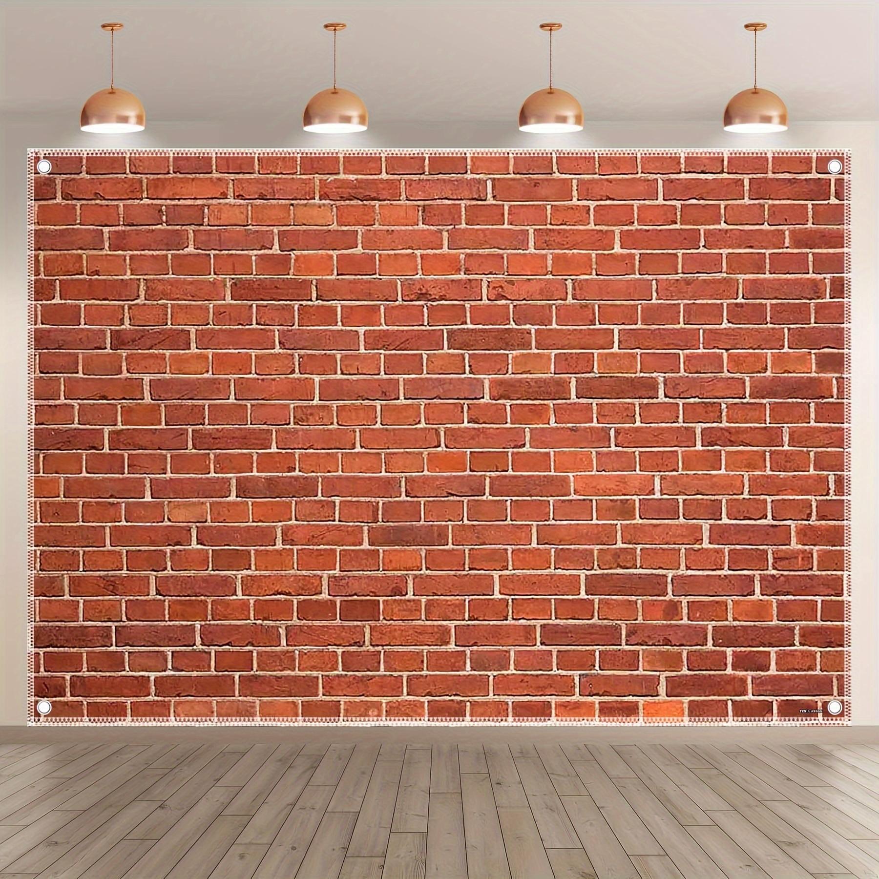 Rural red brick photography background cloth, brick wall stone joint mortar background 100x150cm