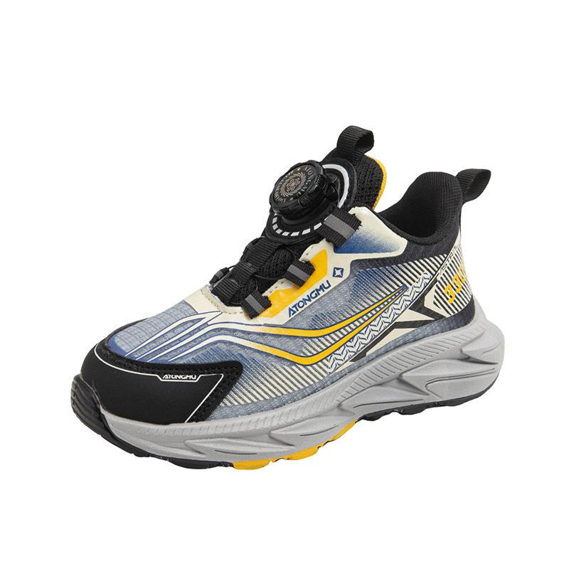 Spring and Autumn Children's Sports Shoes Rotating Button Breathable Mesh Sports Shoes Dad Shoes Boys and Girls Children's Shoes