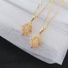 Temperament Clavicle Chain  Gold Plated Diamond Enclosed Versatile Diamond Shaped Pendant Necklace for Women