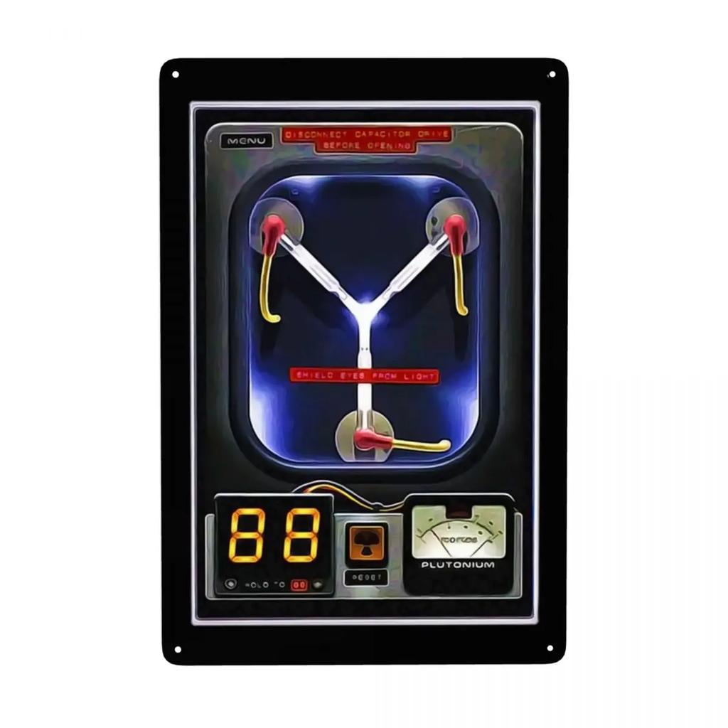 Flux Capacitor Metal Sign - Back To The Future Modern Tin Decorative Plaques, Office Store Pubs Club Art Decor